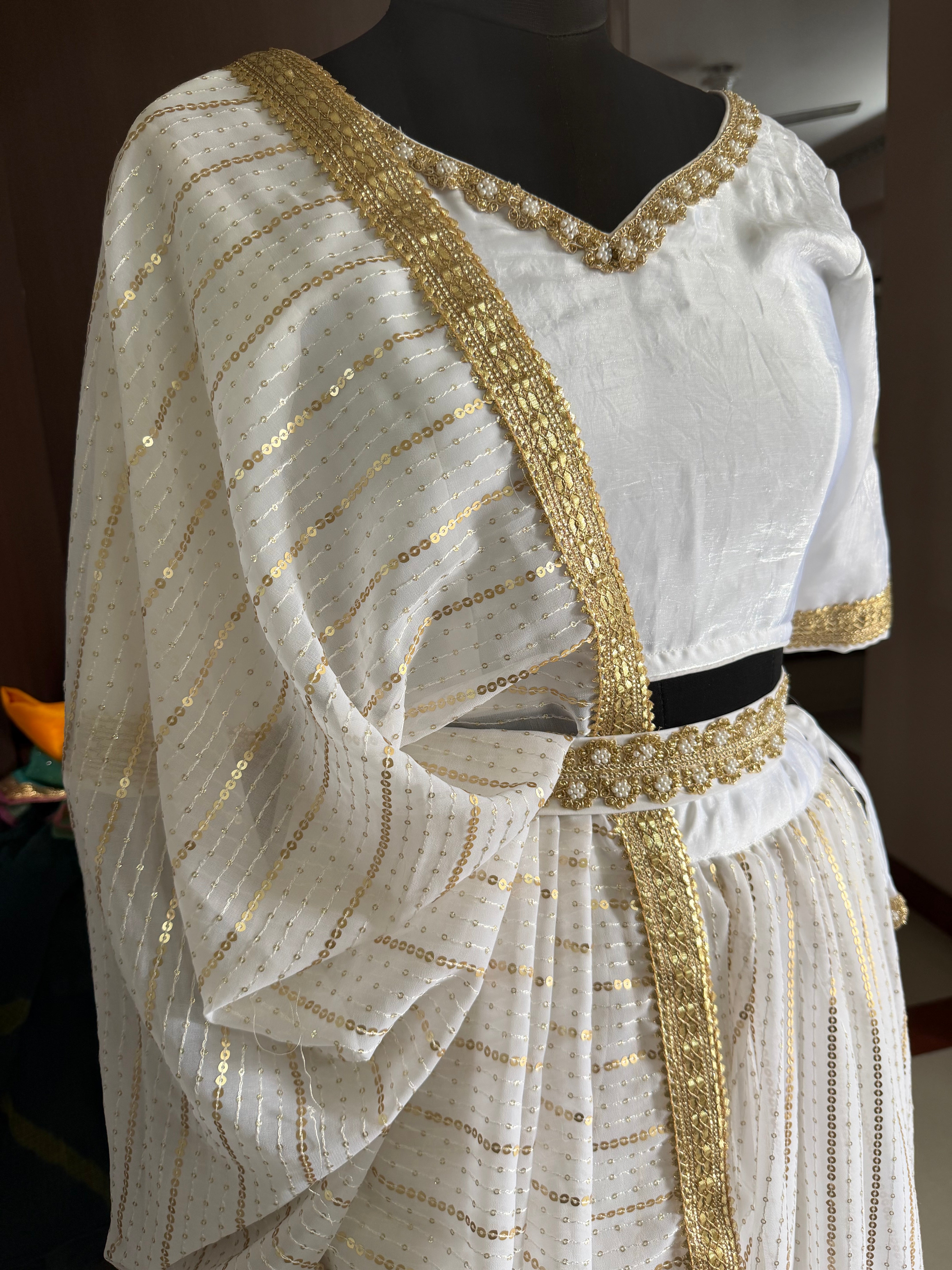 The Ethereal Rhythm chandni White lehenga set