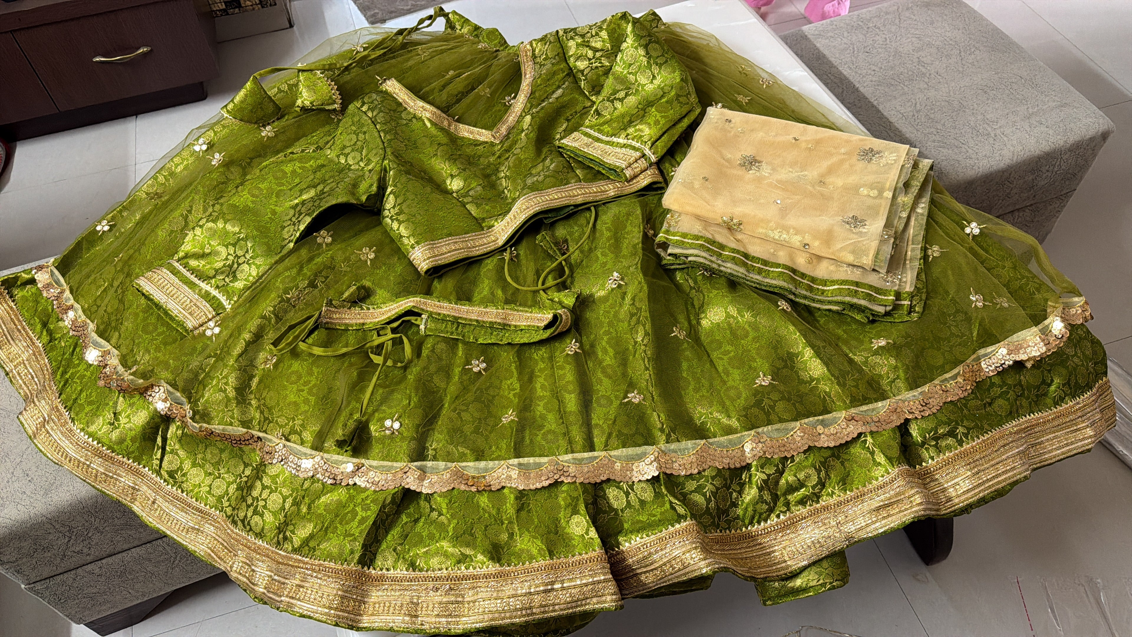 Premium banarasi with soft net layer on top