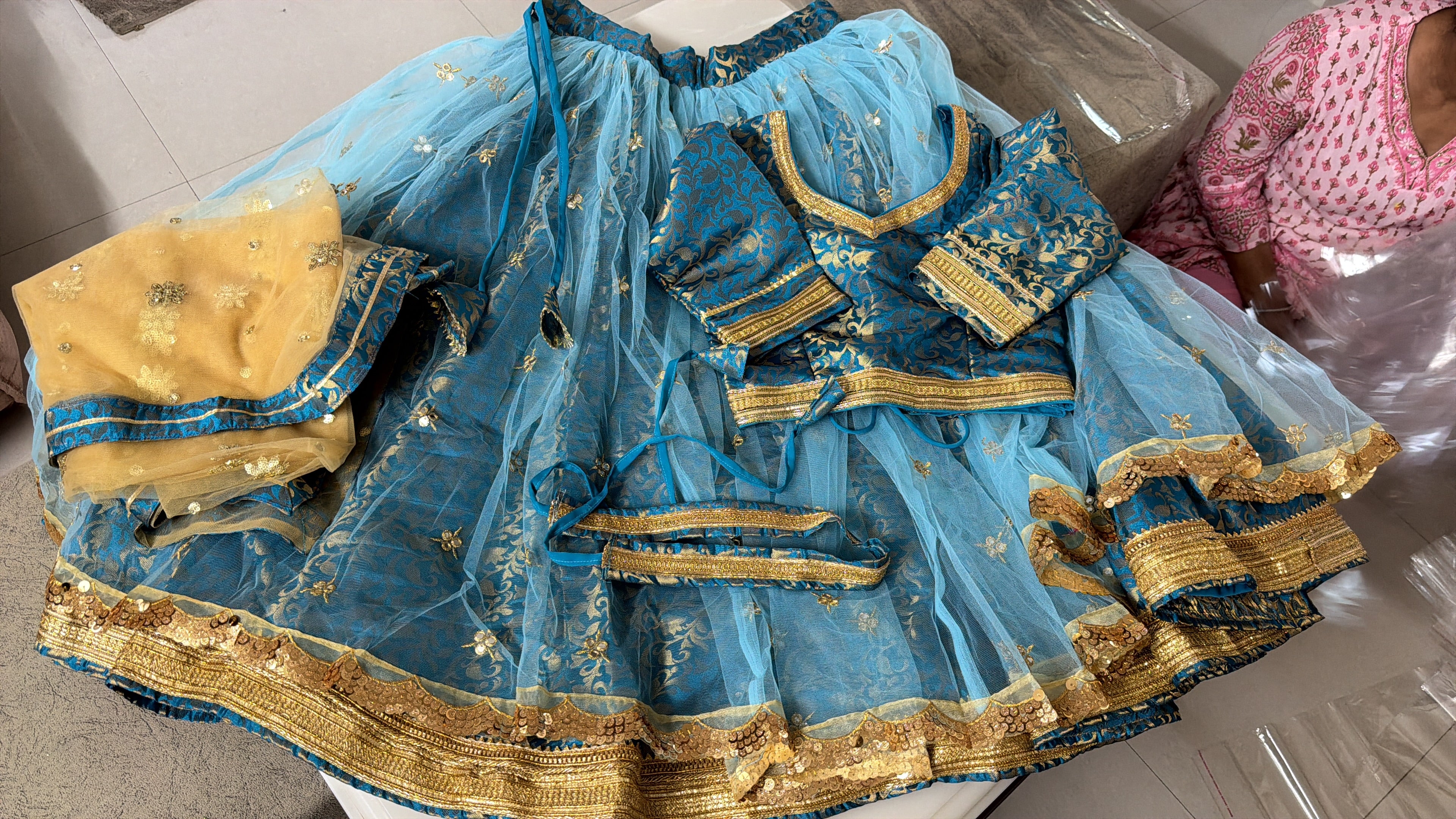 Premium banarasi with soft net layer on top