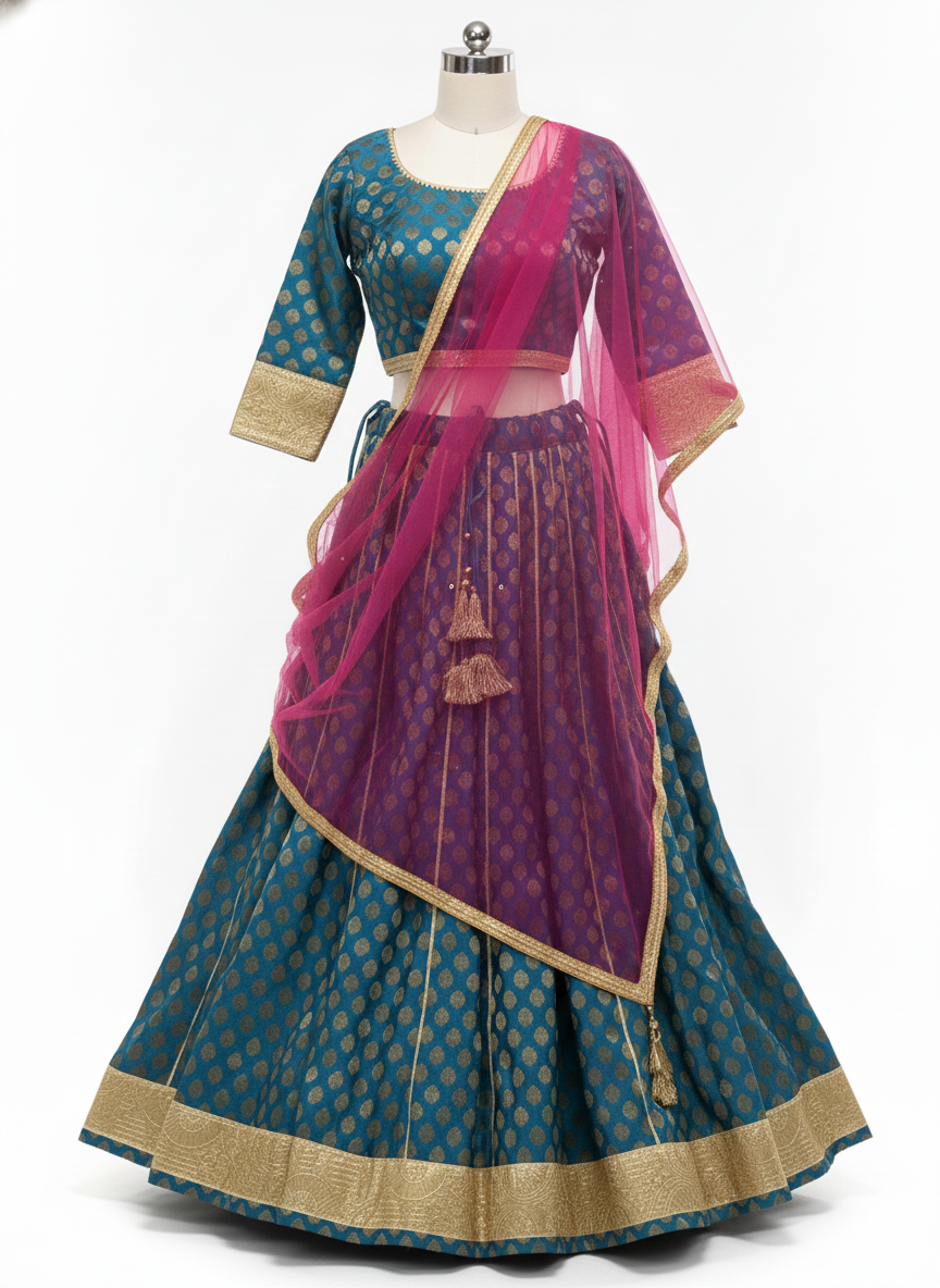 Premium Art Silk/Jacquard (Lehenga & Blouse), Soft Net (Dupatta)